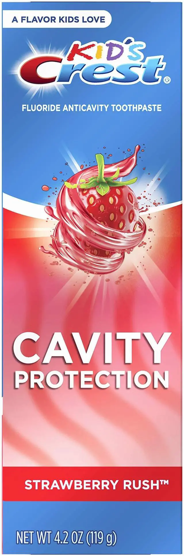 Main image of Kid's Cavity Protection Fluoride Toothpaste Rush, Strawberry, 4.2 Ounce