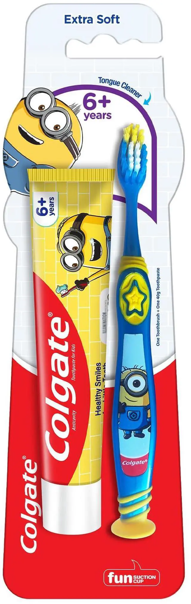 Main image of Kids (6+ Years) Minion Toothbrush, Extra Soft with Tongue Cleaner - 1 Pc & Minion Toothpaste - 40 Grams, Manual, Multicolor