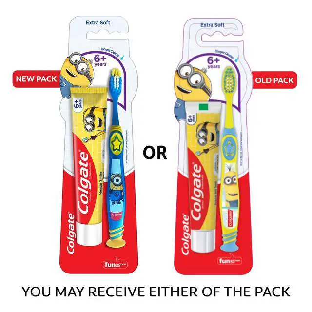 Alt view image 2 of 7 - Kids (6+ Years) Minion Toothbrush, Extra Soft with Tongue Cleaner - 1 Pc & Minion Toothpaste - 40 Grams, Manual, Multicolor