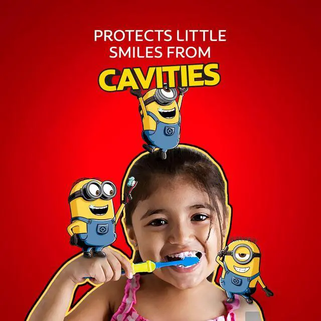 Alt view image 5 of 7 - Kids (6+ Years) Minion Toothbrush, Extra Soft with Tongue Cleaner - 1 Pc & Minion Toothpaste - 40 Grams, Manual, Multicolor