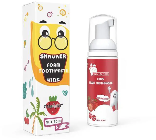 Main image of Kids Foam Toothpaste with Strawberry Flavor, Fluoride Free Natural Formula, Foam Toothpaste for Electric Toothbrush(60ml)(1 Pack)
