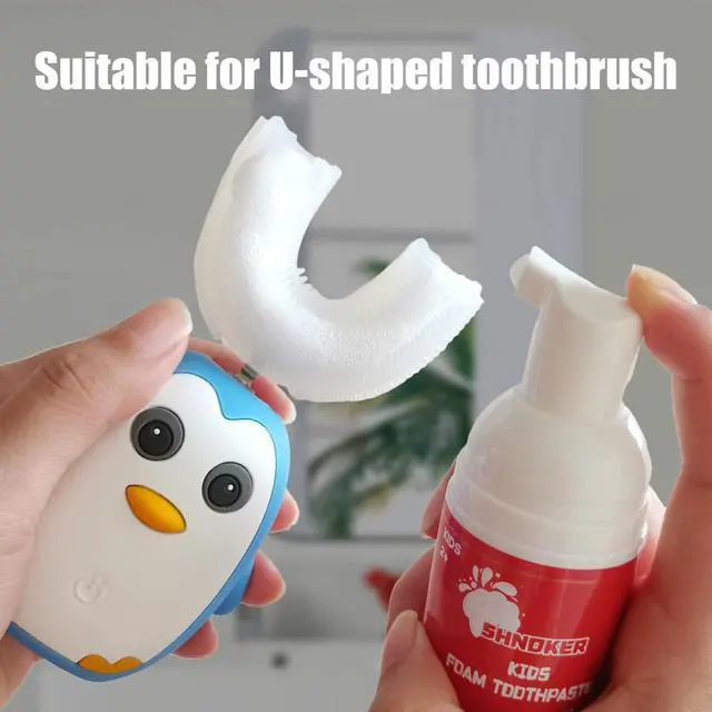 Alt view image 3 of 5 - Kids Foam Toothpaste with Strawberry Flavor, Fluoride Free Natural Formula, Foam Toothpaste for Electric Toothbrush(60ml)(1 Pack)