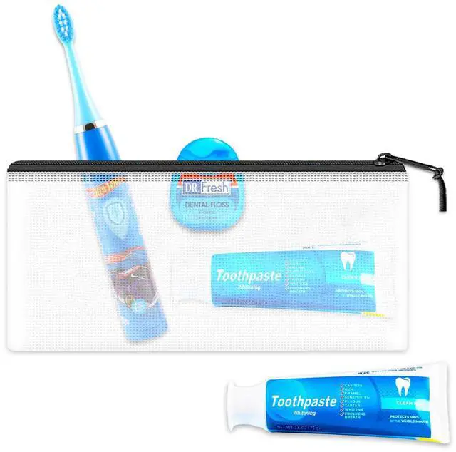 Alt view image 2 of 3 - Oral Care Traveling Kit for Kids - Bundle with Hot Wheels Electric Toothbrush, Toothpaste, Floss, Travel Bag, and More for Boys, Toddlers |v Toothbrush Set