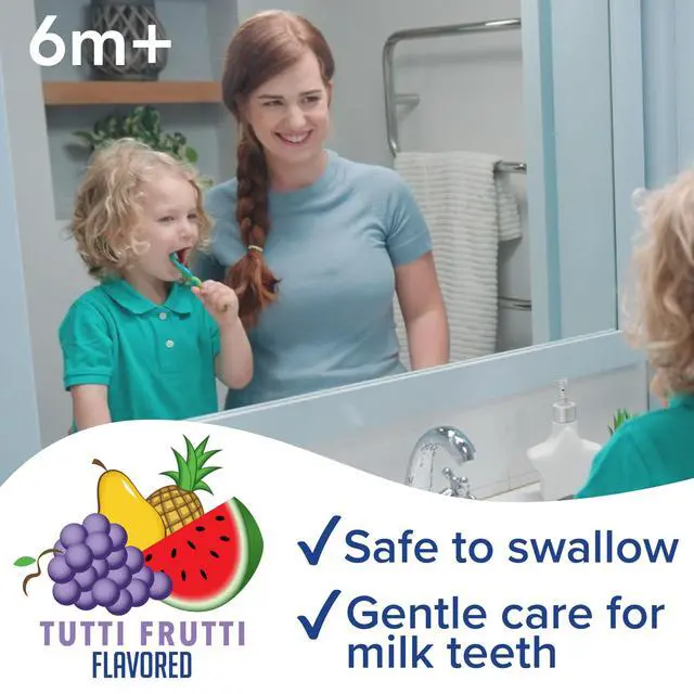 Alt view image 2 of 4 - Toddler Training Toothpaste, Fluoride-Free & Paraben-Free, Naturally Inspired Formula Safe if Swallowed, Tutti Frutti Flavor Kids Love, Promotes Healthy Daily Oral Care Habits, 3 pk.