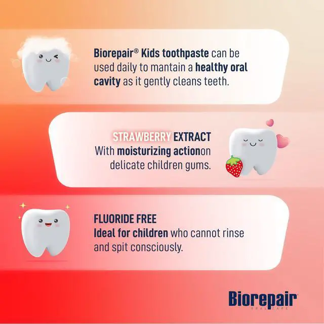 Alt view image 4 of 7 - Kids- Kids and Baby Toothpaste with Hydroxyapatite, Gentle Cleansing & Enamel Protection, Strawberry Fluoride Free Toothpaste, Moisturizing Action on Gums, 0-6 Years, 2.12 Oz, Made in Italy
