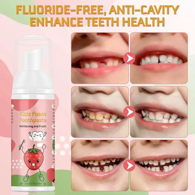 Alt view image 5 of 7 - Foam Toothpaste Kids, Kids Mouthwash with Fruit Flavor - Toddler Toothpaste Age for Children, 360ºCare Natural Anti-Cavity Formulas with Fluoride for Electric & U-Shape Toothbrushes