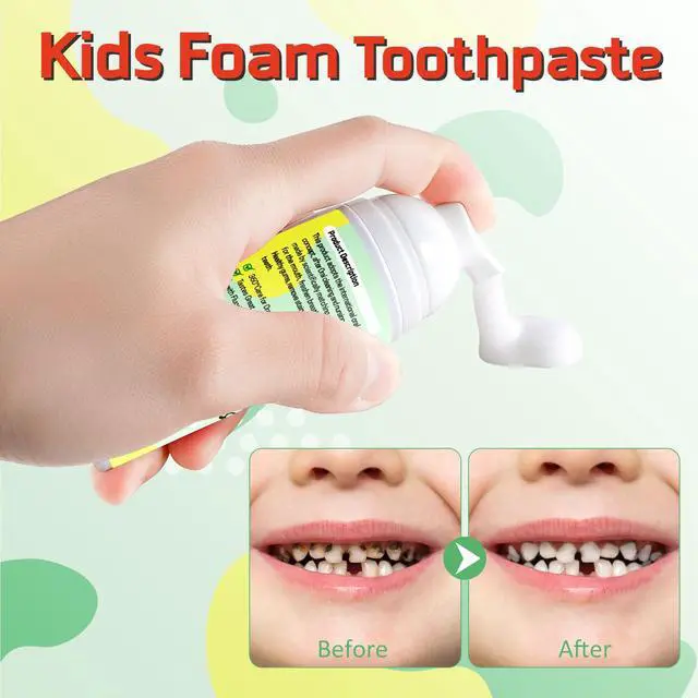Alt view image 7 of 7 - Foam Toothpaste Kids 2 Pack, Toddler Foam Toothpaste with Fluoride Kids Foaming Toothpaste with Fruit Flavor Ultra-fine Mousse Foam Toothpastes Anti-Cavity for Kids Ages 3+ Strawberry & Watermelon