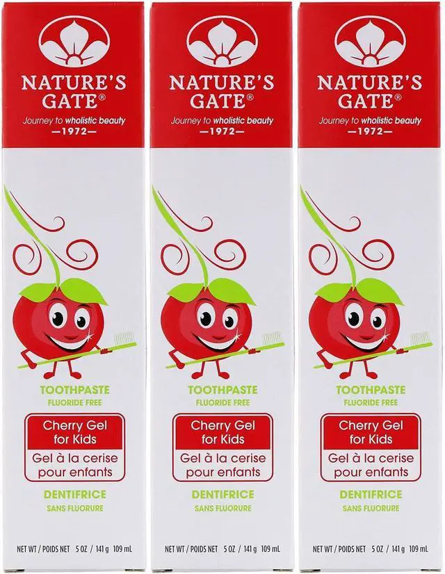 Main image of Natural Toothpaste Gel, Cherry for Kids, 5 oz (Pack of 3) Set