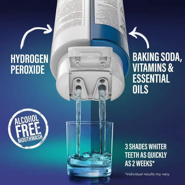 Alt view image 4 of 7 - Teeth Whitening Dual Barrel Oxyburst Mouthwash - Alcohol & Fluoride Free, Hydrogen Peroxide to Promote Whiter Teeth - Wild Mint - 20 Fl Oz