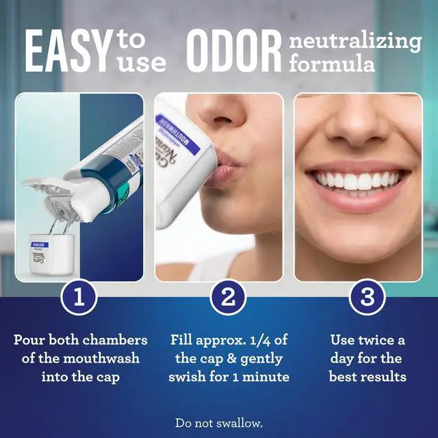 Alt view image 7 of 7 - Teeth Whitening Dual Barrel Oxyburst Mouthwash - Alcohol & Fluoride Free, Hydrogen Peroxide to Promote Whiter Teeth - Wild Mint - 20 Fl Oz