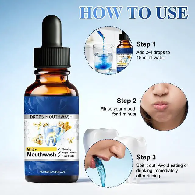Alt view image 4 of 7 - 2PCS Beetakt Oral Repair Solution, Mint Flavored Oral Mouthwash, Professional Gum Restore Drops, Teeth Restoration, Effectively Improves Oral Hygiene and Freshens Breath
