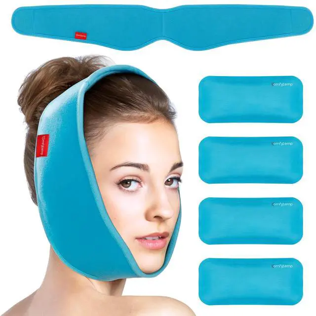 Main image of Wisdom Teeth Ice Pack Head Wrap, HSA Oral Dental Care FSA, Face Ice Pack for TMJ Relief, Wisdom Teeth Recovery Must Haves Recovery, 4 Reusable Hot & Cold Gel Packs, Pain Relief for Jaw, Chin