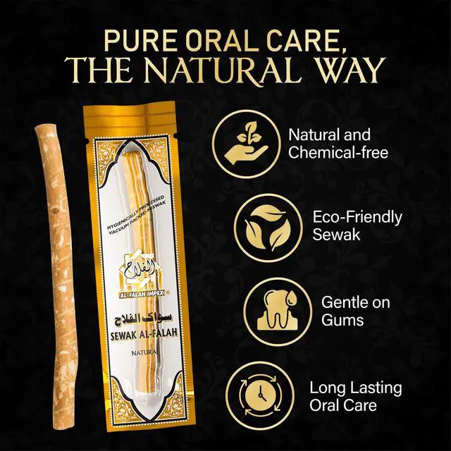 Alt view image 5 of 7 - Miswak (Traditional Natural Toothbrush) - 10 Pack - Individually Vacuum Sealed for Long-Lasting Freshness Traditional Oral Care for Deep Cleaning, Whitening, and Plaque Defense