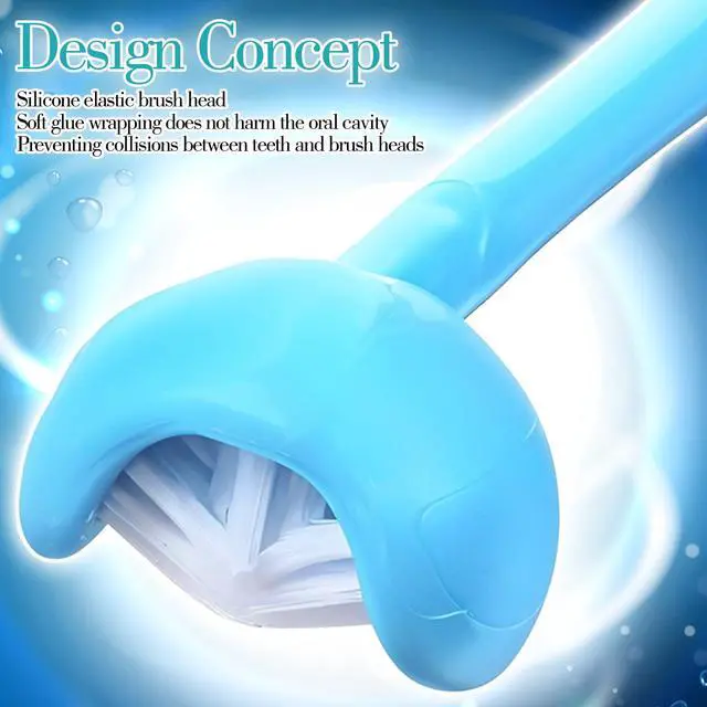 Alt view image 4 of 7 - 2Pcs 3 Sided Autism Toothbrush, U-Shaped 360° Oral Teeth Cleaning Design Kids Toothbrush for Adult, Toddler, Soft and Gentle for Complete Tooth Care (Blue, Green)