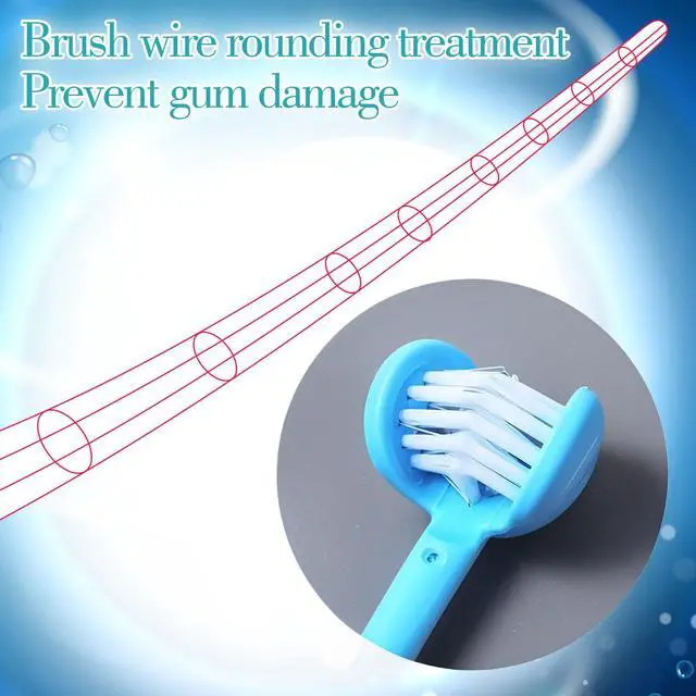 Alt view image 6 of 7 - 2Pcs 3 Sided Autism Toothbrush, U-Shaped 360° Oral Teeth Cleaning Design Kids Toothbrush for Adult, Toddler, Soft and Gentle for Complete Tooth Care (Blue, Green)