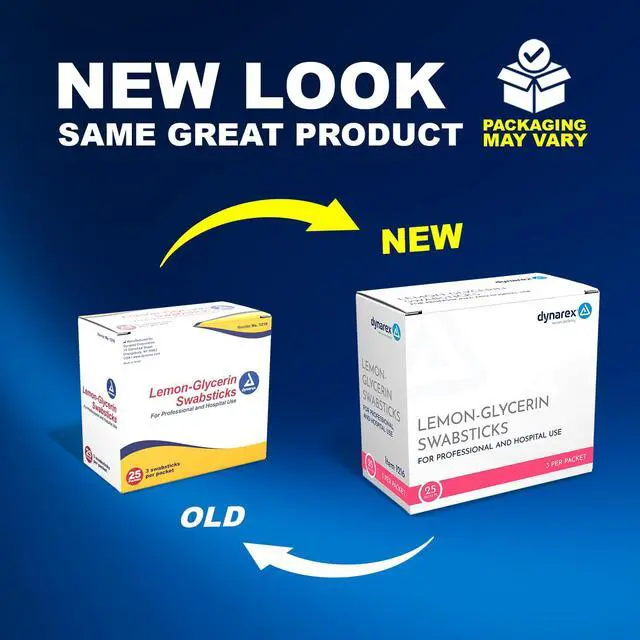 Alt view image 2 of 7 - Lemon-Glycerin Swabsticks, Pleasant Tasting Cotton Swabs that Gently Soothes and Refreshes Dry Mouth, 3 Oral Swabsticks per Packet, 1 Box of 75 Lemon-Glycerin Swabsticks