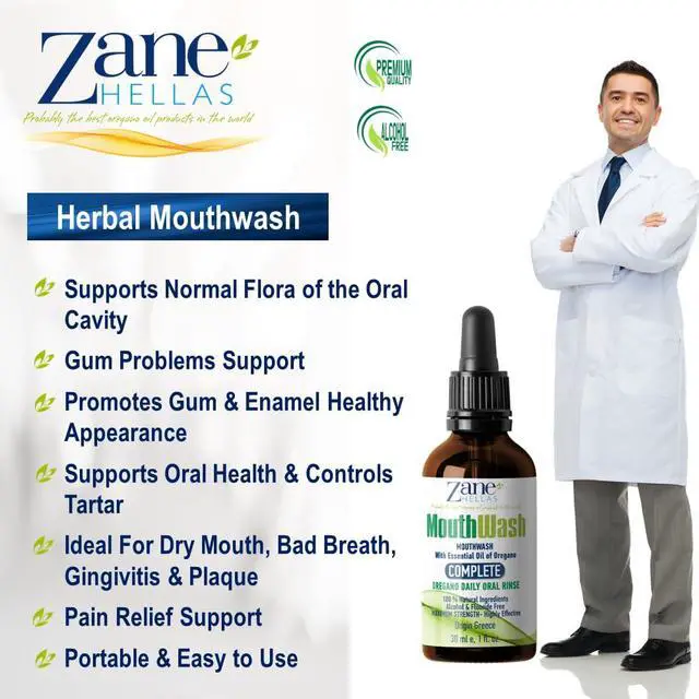 Alt view image 4 of 6 - MouthWash. Oral Rinse with Oregano Oil Power. Ideal for Gingivitis, Plaque, Dry Mouth, and Bad Breath. Alcohol and Fluoride Free. 100% Herbal Solution. 1 fl.oz.-30ml.