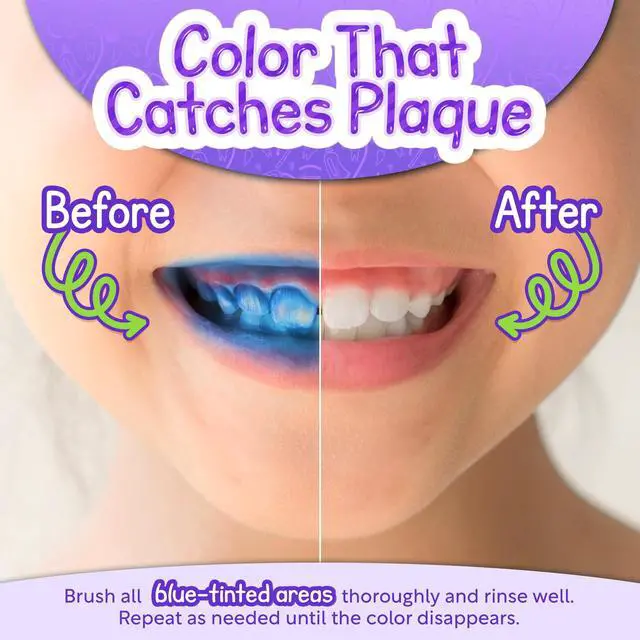 Alt view image 2 of 7 - Disclosing Tablets for Kids - 48 Count, Individually Wrapped Plaque Disclosing Tablets for Kids Brushing Teeth, Grape Flavored Plaque Remover, Dental for Teeth Brushing
