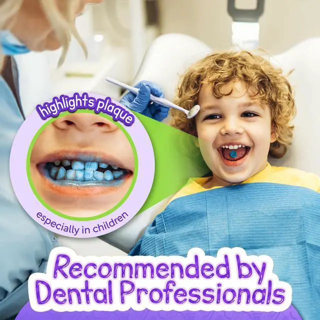 Alt view image 4 of 7 - Disclosing Tablets for Kids - 48 Count, Individually Wrapped Plaque Disclosing Tablets for Kids Brushing Teeth, Grape Flavored Plaque Remover, Dental for Teeth Brushing