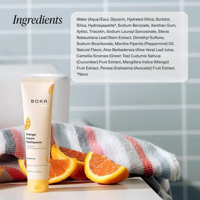 Alt view image 6 of 7 - Fluoride Free Toothpaste Nano Hydroxyapatite Toothpaste - Orange Cream Flavor, 1.3 oz 2pk