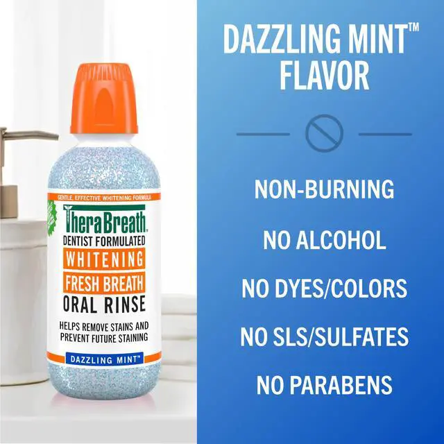 Alt view image 6 of 7 - Whitening Mouthwash, Dazzling Mint, Dentist Formulated, 16 Fl Oz (2-Pack)