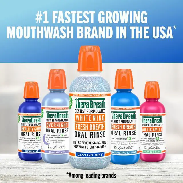 Alt view image 7 of 7 - Whitening Mouthwash, Dazzling Mint, Dentist Formulated, 16 Fl Oz (2-Pack)