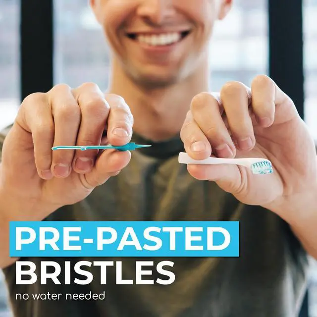 Alt view image 4 of 7 - The Evolution of Oral Care | 4-in-1 Tool (Paste + Brush + Floss + Pick) | Individually Wrapped | Disposable | Prepasted Travel Toothbrushes | Small Adult Toothbrush - (24-Pack)