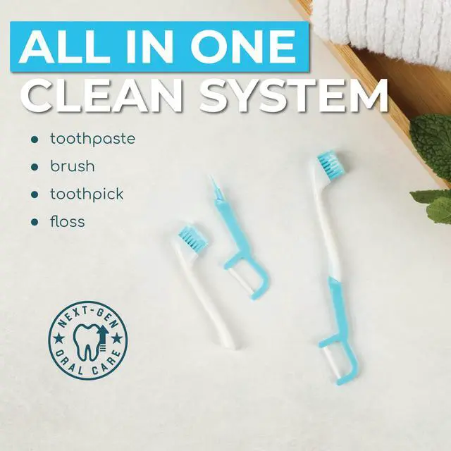 Alt view image 3 of 7 - The Evolution of Oral Care | 4-in-1 Tool (Paste + Brush + Floss + Pick) | Individually Wrapped | Disposable | Prepasted Travel Toothbrushes | Small Adult Toothbrush - (24-Pack)