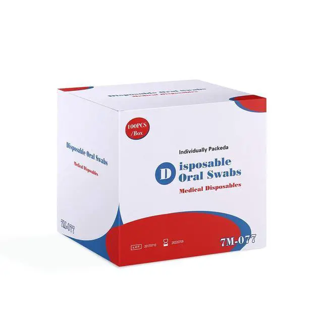 Alt view image 5 of 6 - Disposable Oral Swabs, Sterile Dental Sponge Swab Sticks - 100 Pack