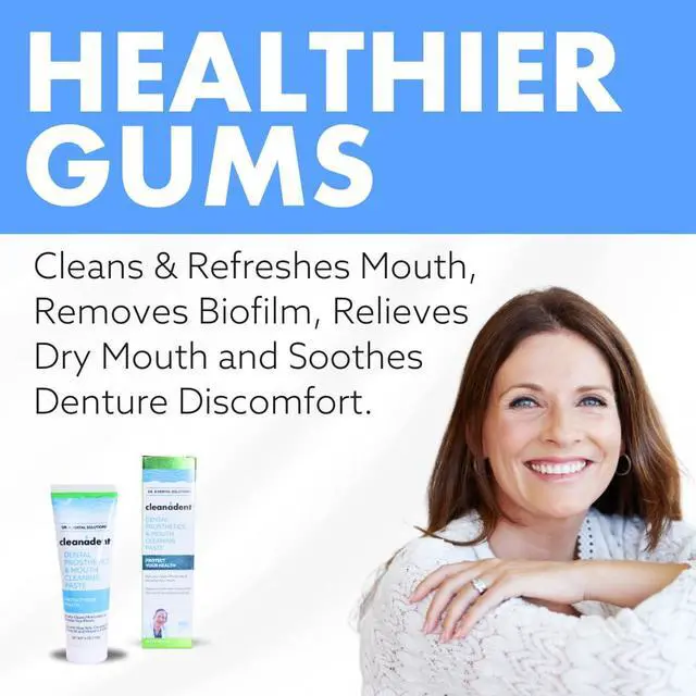 Alt view image 3 of 7 - Cleanadent Denture and Gum Toothpaste, ADA Accepted All-Natural Denture Toothpaste for Adults - Removes Odors, Surface Stains and Adhesives - 4 oz