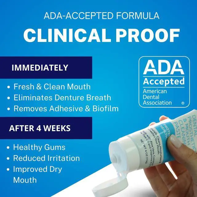 Alt view image 4 of 7 - Cleanadent Denture and Gum Toothpaste, ADA Accepted All-Natural Denture Toothpaste for Adults - Removes Odors, Surface Stains and Adhesives - 4 oz