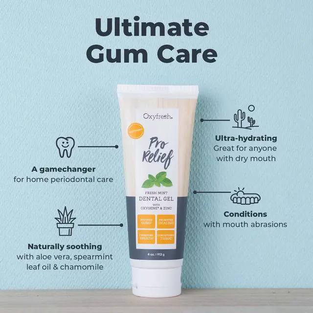 Alt view image 2 of 7 - Pro Relief Fluoride Free Dental Gel with Zinc and for Soothing Irritated Gums and Support Gum Health Infused with Aloe Vera, Chamomile and Xylitol Dentist Recommended - 4 oz