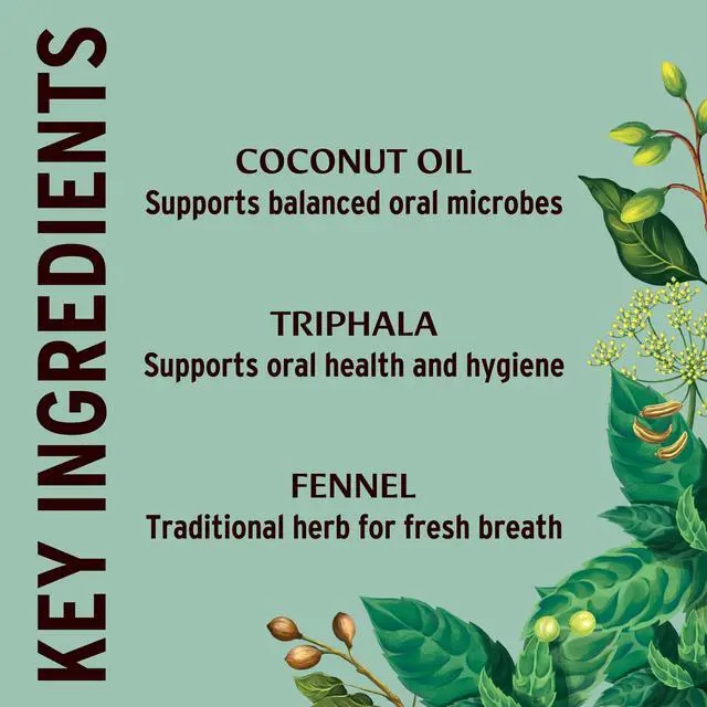 Alt view image 4 of 7 - Organic Mint Daily Swish Ayurvedic Oil Pulling Mouthwash Coconut & Sesame Oil with Triphala for Gum Health & Fresh Breath Natural Oral Hygiene 8 oz USDA Organic