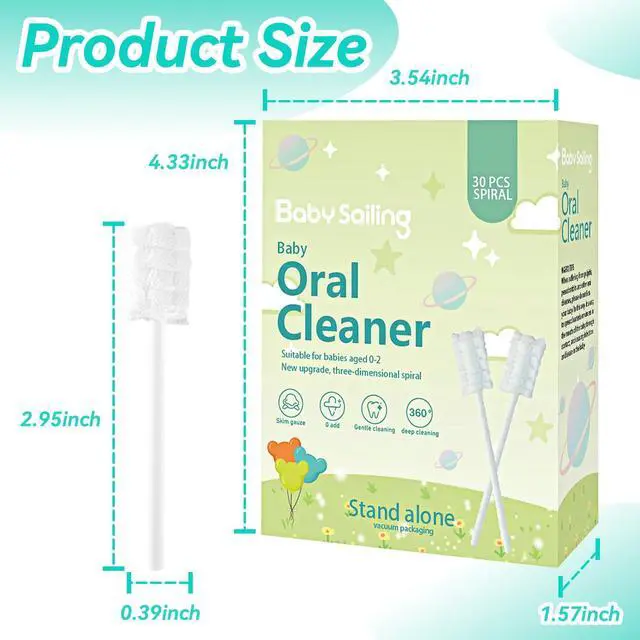 Alt view image 2 of 7 - 30-Pack Baby Tongue Cleaner Gauze Gentle Newborn Oral Care, Disposable Toddler Tooth Brush for 0-24 Months Tooth Mouth Gum Clean (Square Style)
