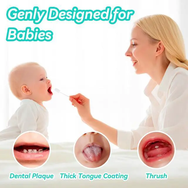 Alt view image 3 of 7 - 30-Pack Baby Tongue Cleaner Gauze Gentle Newborn Oral Care, Disposable Toddler Tooth Brush for 0-24 Months Tooth Mouth Gum Clean (Square Style)