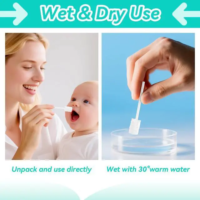 Alt view image 5 of 7 - 30-Pack Baby Tongue Cleaner Gauze Gentle Newborn Oral Care, Disposable Toddler Tooth Brush for 0-24 Months Tooth Mouth Gum Clean (Square Style)