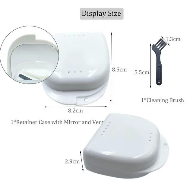 Alt view image 2 of 5 - Oral Care Disassembly Kit/7pcs Including 1 Retainer Case with Mirror and Vent Holes | 1 Aligner Remover Tool | 4 Elastic Rubber Bands Placers | 1 Cleaning Brush (White)