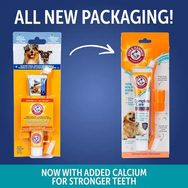 Alt view image 2 of 7 - Complete Care Dog Dental Kit, Chicken Flavor, 2.5 Oz | Enzymatic toothpaste, toothbrush, and finger brush with baking soda and calcium for plaque and tartar control
