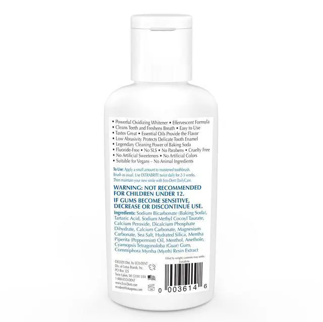 Alt view image 2 of 7 - ExtraBrite Baking Soda Tooth Powder, Mint SLS & Fluoride-Free Toothpaste Powder with Oxidizing Calcium Peroxide, Whitening Toothpaste Alternative + DailyRinse Single-Use Pack