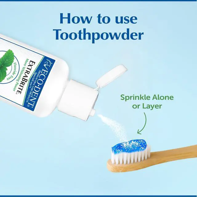 Alt view image 4 of 7 - ExtraBrite Baking Soda Tooth Powder, Mint SLS & Fluoride-Free Toothpaste Powder with Oxidizing Calcium Peroxide, Whitening Toothpaste Alternative + DailyRinse Single-Use Pack