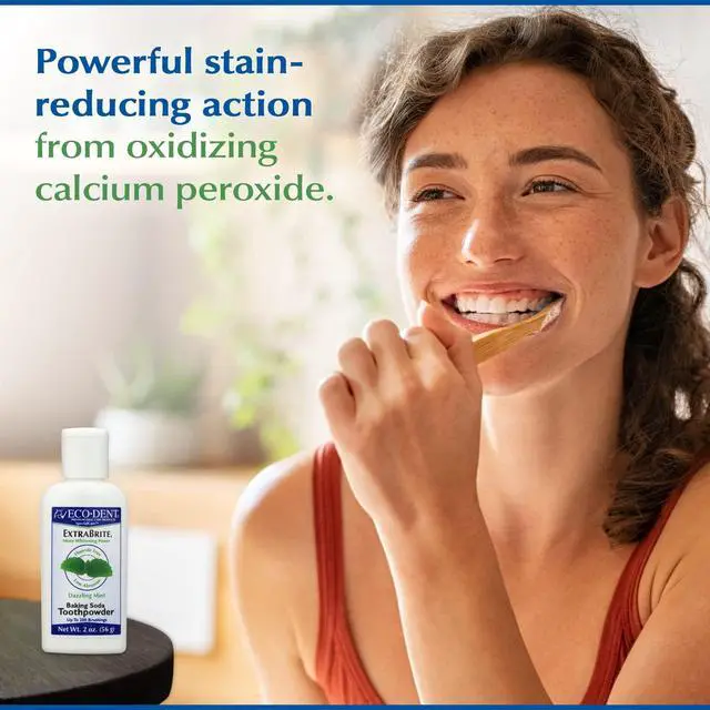 Alt view image 6 of 7 - ExtraBrite Baking Soda Tooth Powder, Mint SLS & Fluoride-Free Toothpaste Powder with Oxidizing Calcium Peroxide, Whitening Toothpaste Alternative + DailyRinse Single-Use Pack