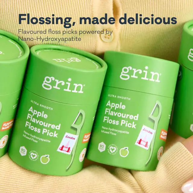 Alt view image 2 of 6 - Ultra Clean Apple Flavor Adult Tooth Floss Picks, 80 Count Canister, Fruity Dental Floss Sticks, Gentle on Tight Teeth, Convenient Handles for Daily Oral Care