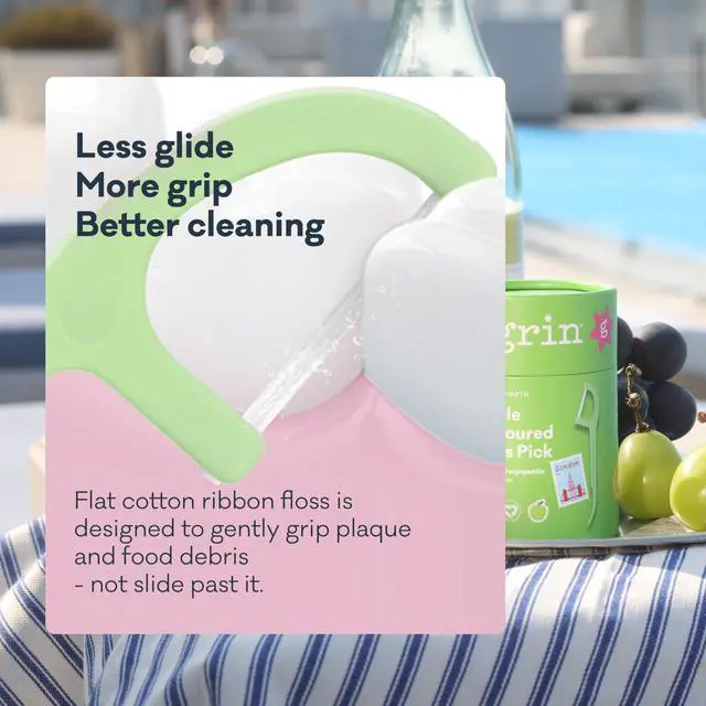 Alt view image 4 of 6 - Ultra Clean Apple Flavor Adult Tooth Floss Picks, 80 Count Canister, Fruity Dental Floss Sticks, Gentle on Tight Teeth, Convenient Handles for Daily Oral Care