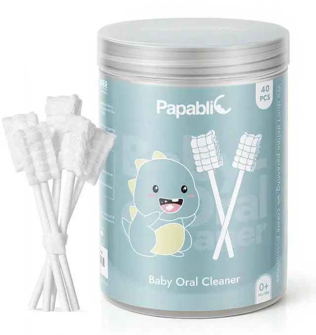 Main image of Baby Tongue Cleaner, Baby Oral Cleaner, Disposable Infant Mouth Cleaner Newborn, Upgrade Gum Cleaner with Paper Handle for Infants Ages 0-2 Years, 40 Pack