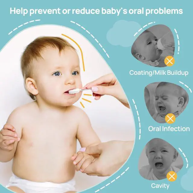 Alt view image 2 of 7 - Baby Tongue Cleaner, Baby Oral Cleaner, Disposable Infant Mouth Cleaner Newborn, Upgrade Gum Cleaner with Paper Handle for Infants Ages 0-2 Years, 40 Pack