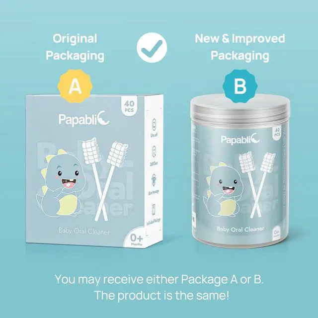 Alt view image 3 of 7 - Baby Tongue Cleaner, Baby Oral Cleaner, Disposable Infant Mouth Cleaner Newborn, Upgrade Gum Cleaner with Paper Handle for Infants Ages 0-2 Years, 40 Pack
