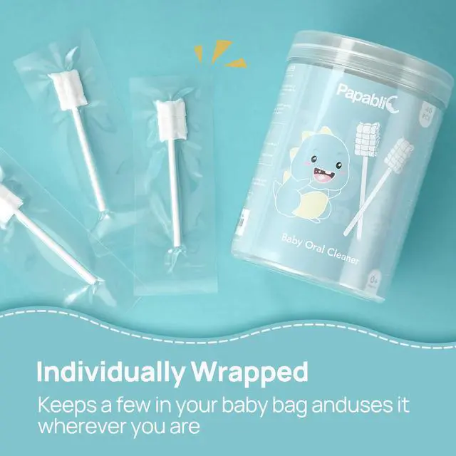Alt view image 6 of 7 - Baby Tongue Cleaner, Baby Oral Cleaner, Disposable Infant Mouth Cleaner Newborn, Upgrade Gum Cleaner with Paper Handle for Infants Ages 0-2 Years, 40 Pack
