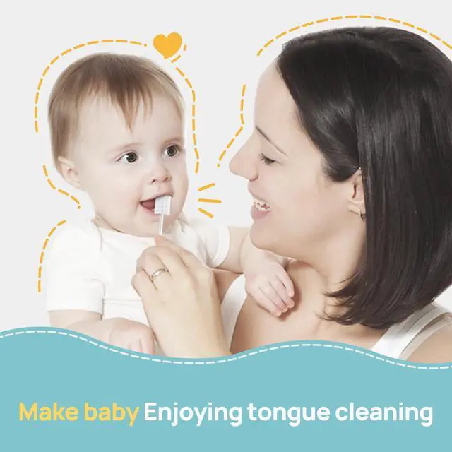 Alt view image 7 of 7 - Baby Tongue Cleaner, Baby Oral Cleaner, Disposable Infant Mouth Cleaner Newborn, Upgrade Gum Cleaner with Paper Handle for Infants Ages 0-2 Years, 40 Pack