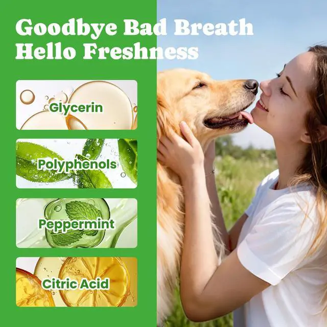 Alt view image 3 of 7 - Dog Breath Freshener Enzymatic Dog Dental Water Additive for Teeth Claning Freshens Breath & Reduces Tartar Easy Mouthwash Cleaner for Teeth & Gums No Brushing Needed, Uncented, 16oz