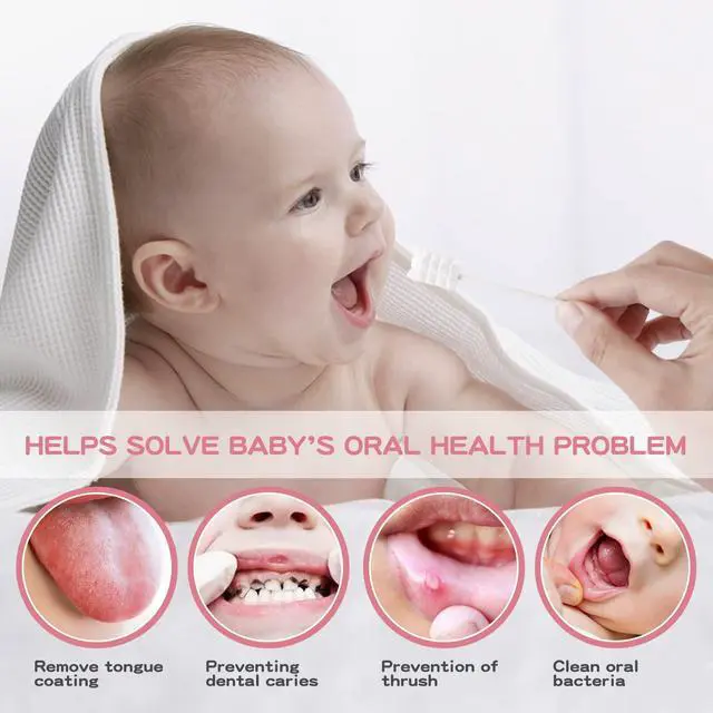 Alt view image 3 of 7 - 60Pcs Baby Tongue Cleaner, Baby Toothbrush, Disposable Infant Mouth Cleaner, Soft Gauze Toohthbrush Toddler Oral Cleaning Stick Dental Care for 0-36 Month Newborn